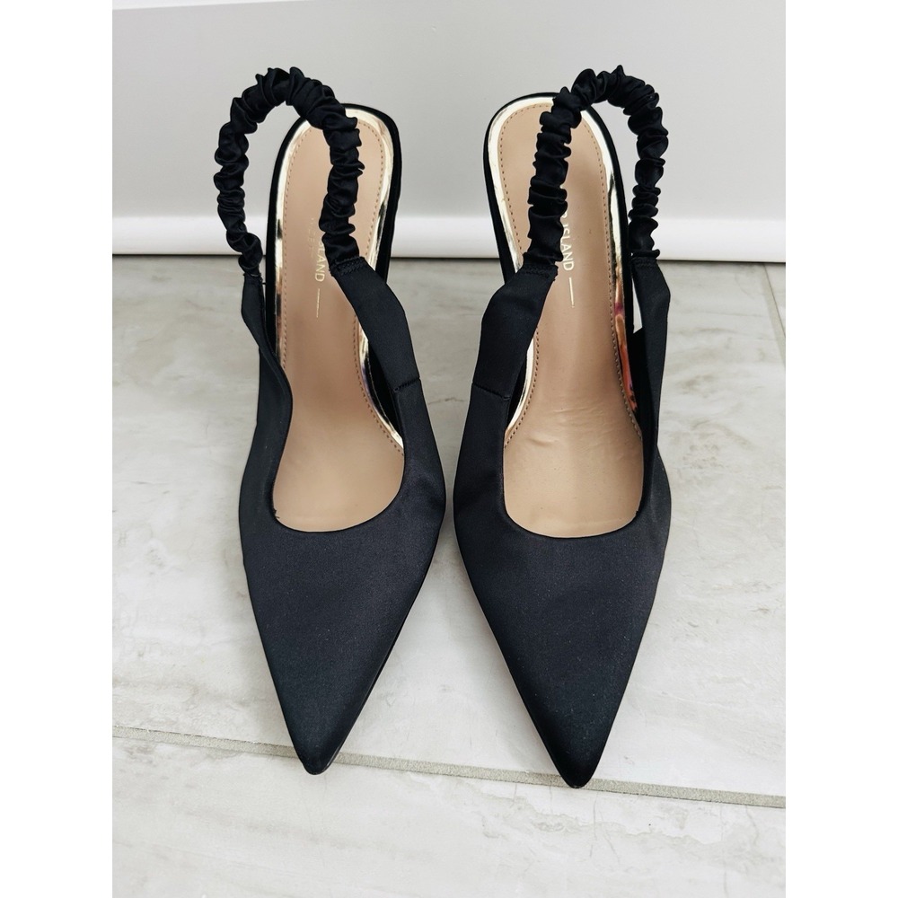 River Island Black Pointed Slingback Heels Shoes UK 8 EUR 41 Fits Like (US Sz 9)